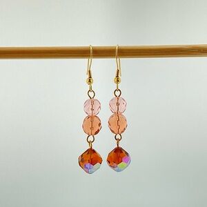 New Aurora Borealis Crystals Earrings, Handmade, Gradient, Sunset, Desert Colors